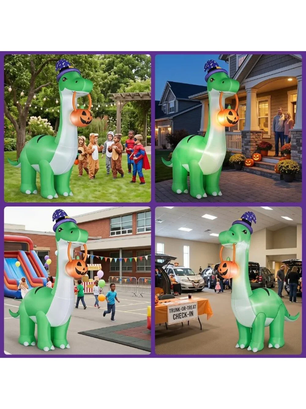 10FT Inflatable Dinosaur Halloween Decoration - Giant Outdoor Blow Up Decor